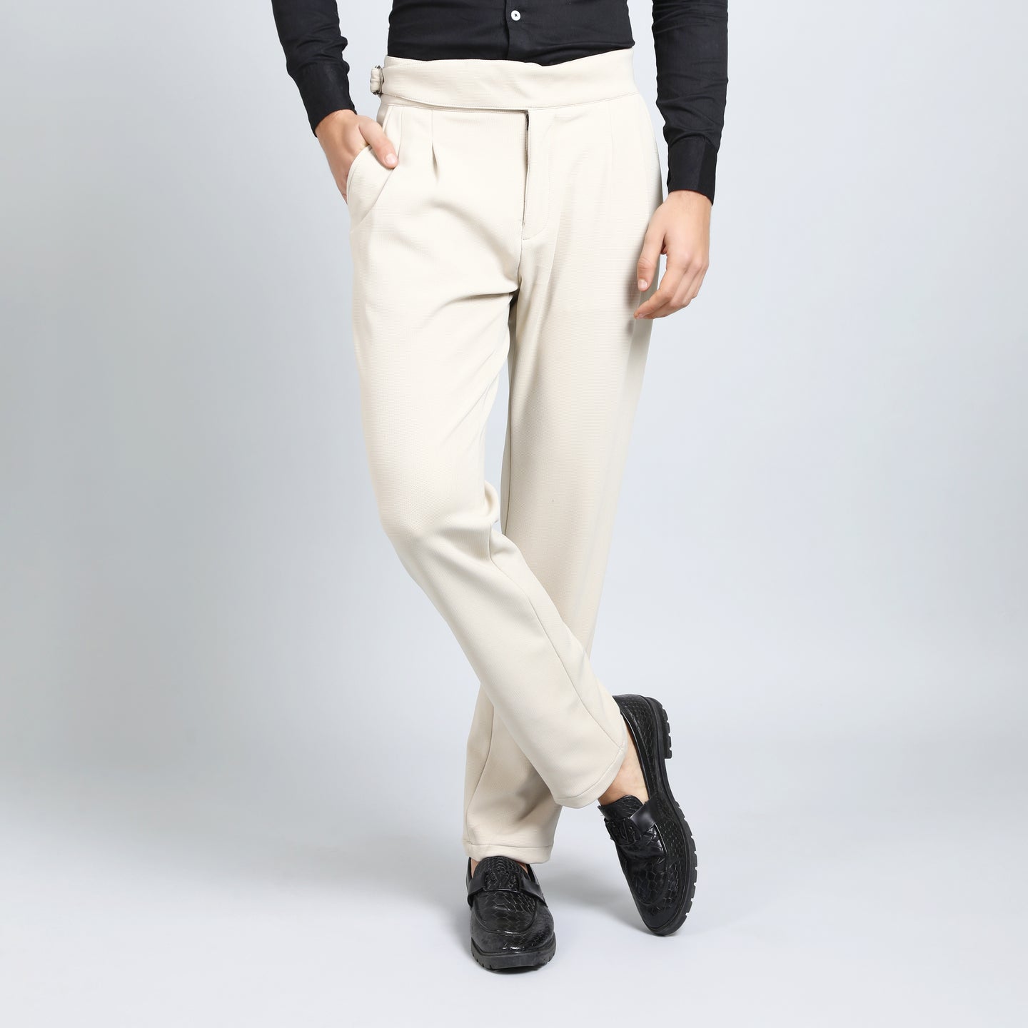 CANNOLI CREAM SLIM FIT GURKHA TROUSERS 4797-1